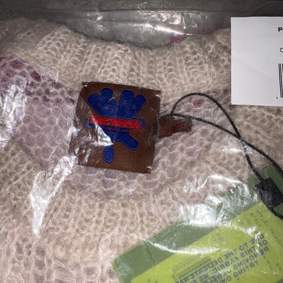 MARC JACOBS HEAVEN Pink OMbre Faded Hairy Sweater loose knit mohair sweater XL - Picture 4 of 9